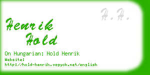 henrik hold business card